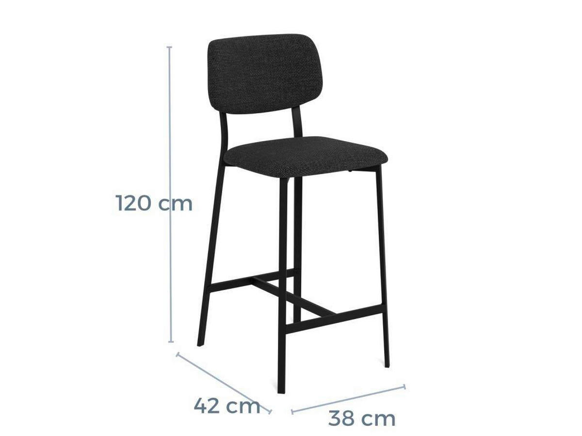 BARHOCKER in Grau  - Schwarz/Grau, KONVENTIONELL, Textil/Metall (40/98/48cm) - MID.YOU