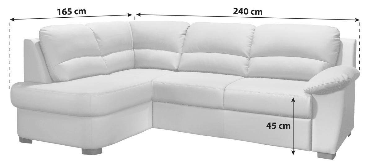 ECKSOFA in Lederlook Beige  - Beige/Schwarz, Konventionell, Kunststoff/Textil (240/45/165cm) - MID.YOU