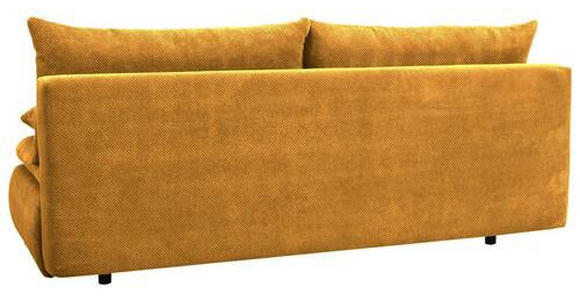 SCHLAFSOFA in Webstoff, Plüsch Orange  - Schwarz/Orange, KONVENTIONELL, Textil (203/72-96/98cm) - Novel