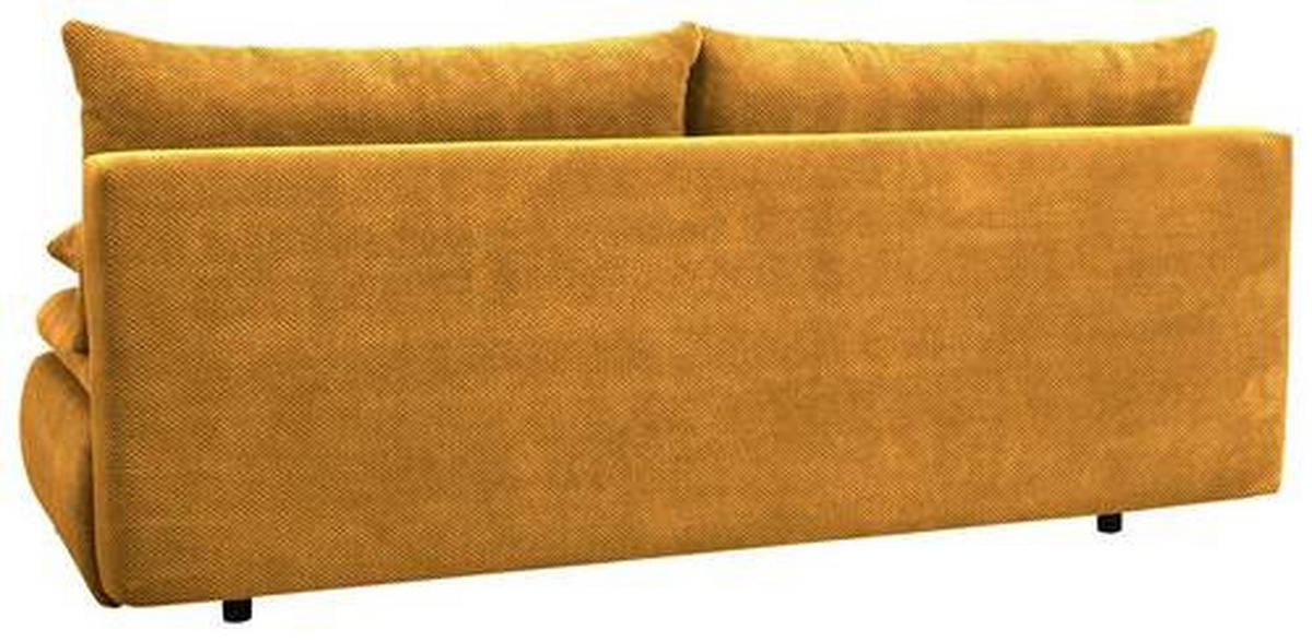 SCHLAFSOFA in Webstoff, Plüsch Orange  - Schwarz/Orange, Konventionell, Textil (203/72-96/98cm) - Novel