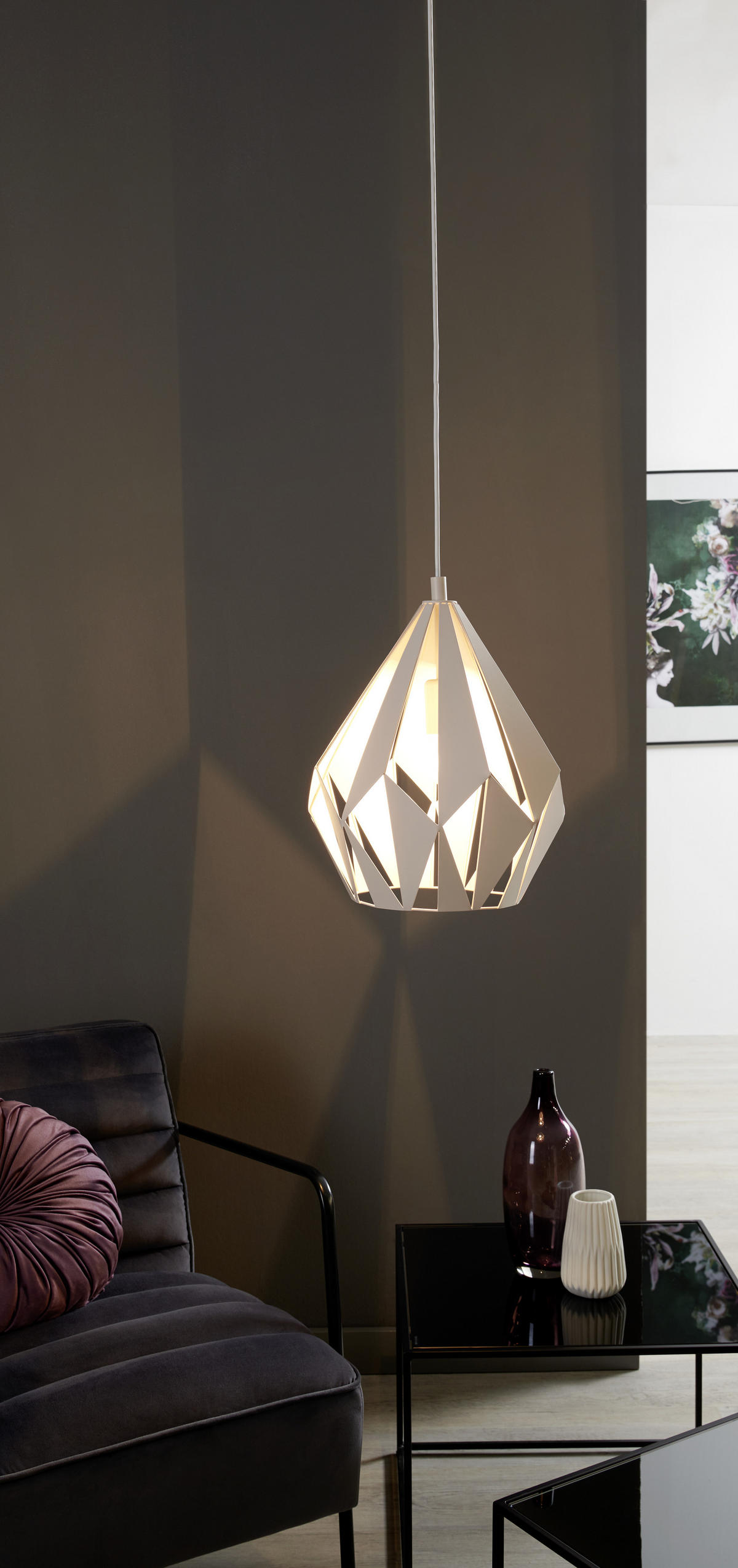 LUSTRĂ 31/110 cm  - alb/auriu, Design, metal (31/110cm) - Marama
