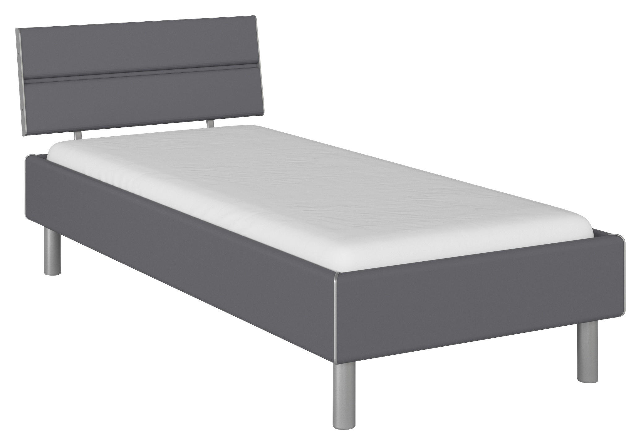 BETT 90/200 cm  in Grau  - Alufarben/Grau, Design, Metall (90/200cm) - Carryhome