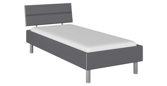 BETT 90/200 cm  in Grau  - Alufarben/Grau, Design, Holzwerkstoff/Metall (90/200cm) - Carryhome