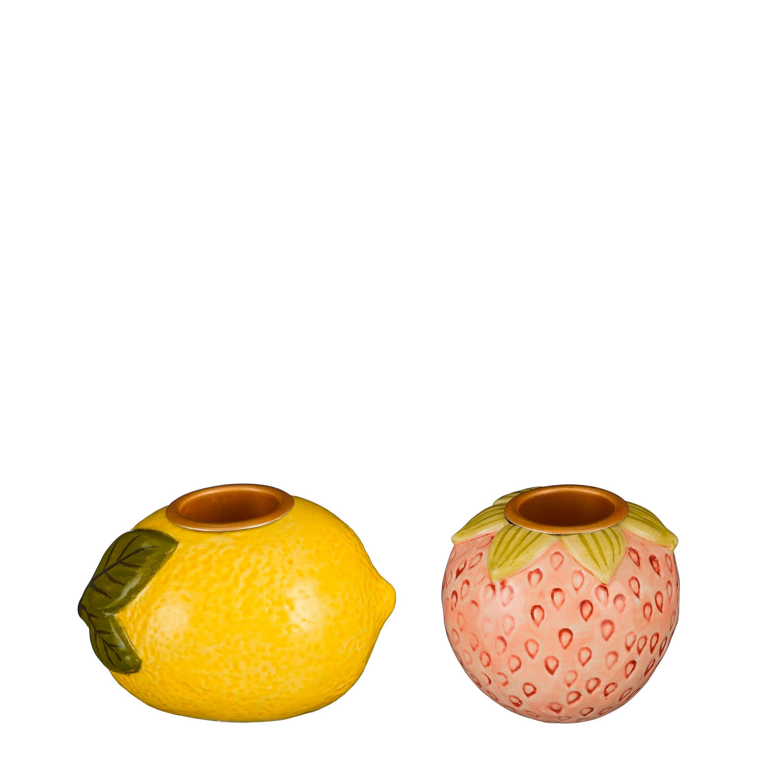 SVEČNIK - rumena/pink, Basics, keramika (5/7cm)