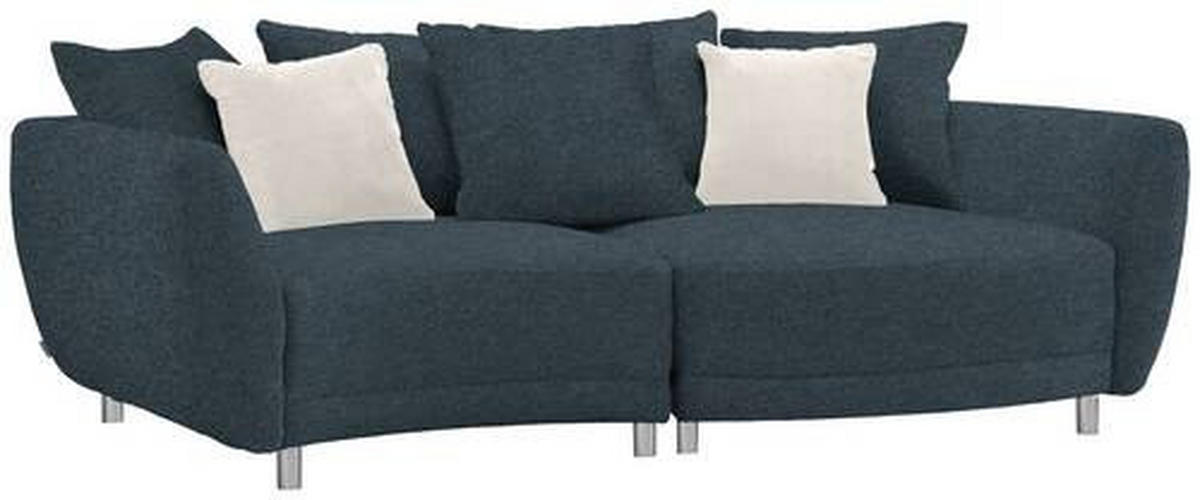 BIGSOFA in Chenille Dunkelgrau  - Dunkelgrau/Silberfarben, Design, Kunststoff/Textil (243/72/143cm) - Carryhome