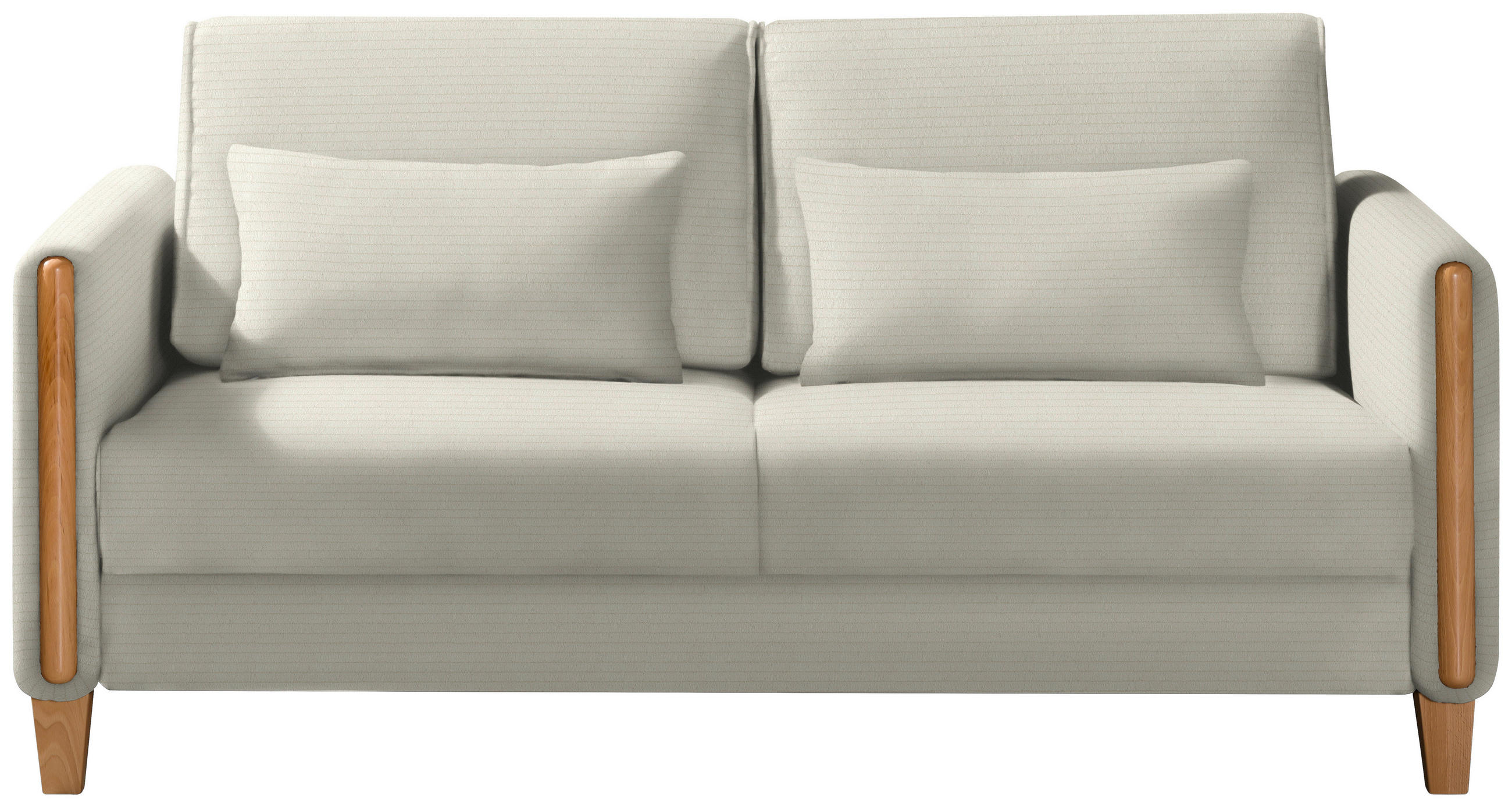 SCHLAFSOFA in Cord Creme, Buchefarben  - Buchefarben/Creme, Design, Holz/Textil (174/88/104cm) - Niels Andersson