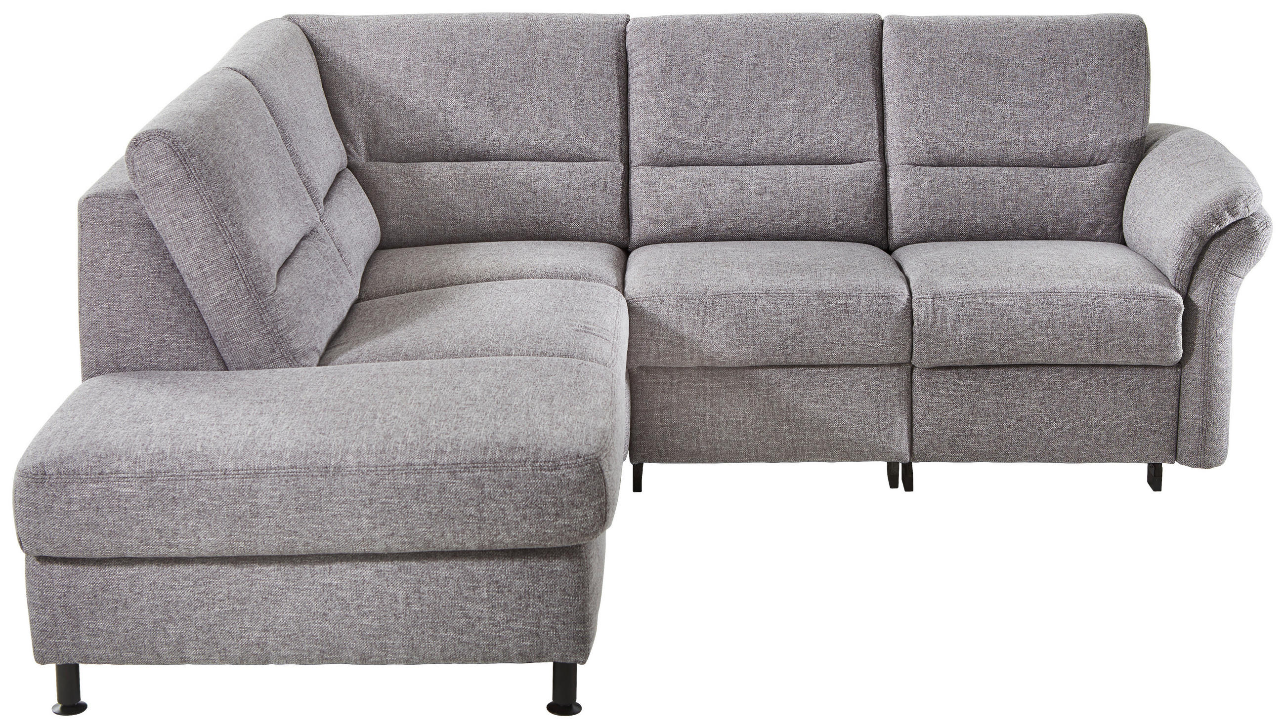 WOHNLANDSCHAFT Grau Flachgewebe - Schwarz/Grau, Design, Textil/Metall (203/227cm) - Beldomo System
