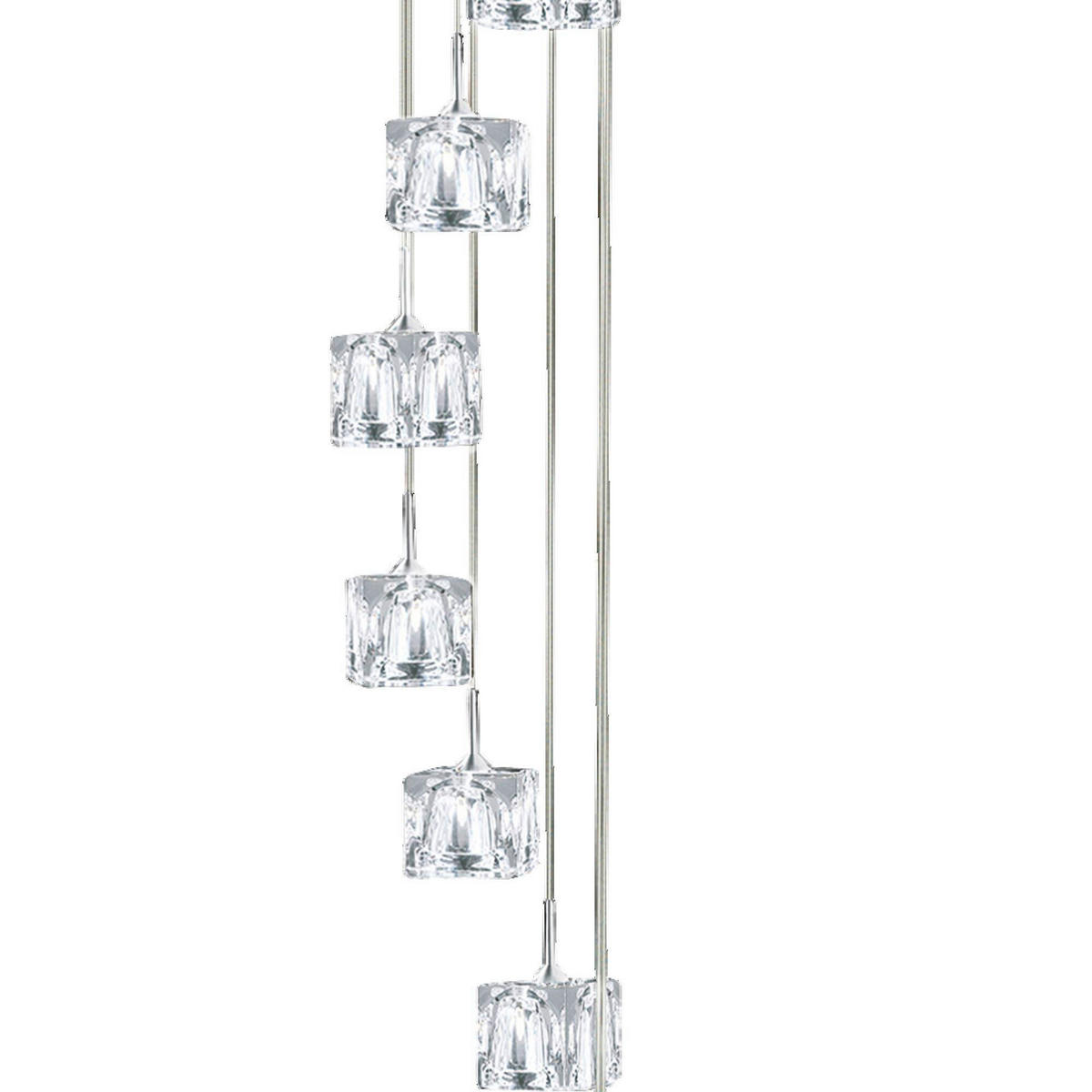 LED-HÄNGELEUCHTE Ice Cube 20/150 cm   - Chromfarben, Design, Glas/Metall (20/150cm) - Searchlight