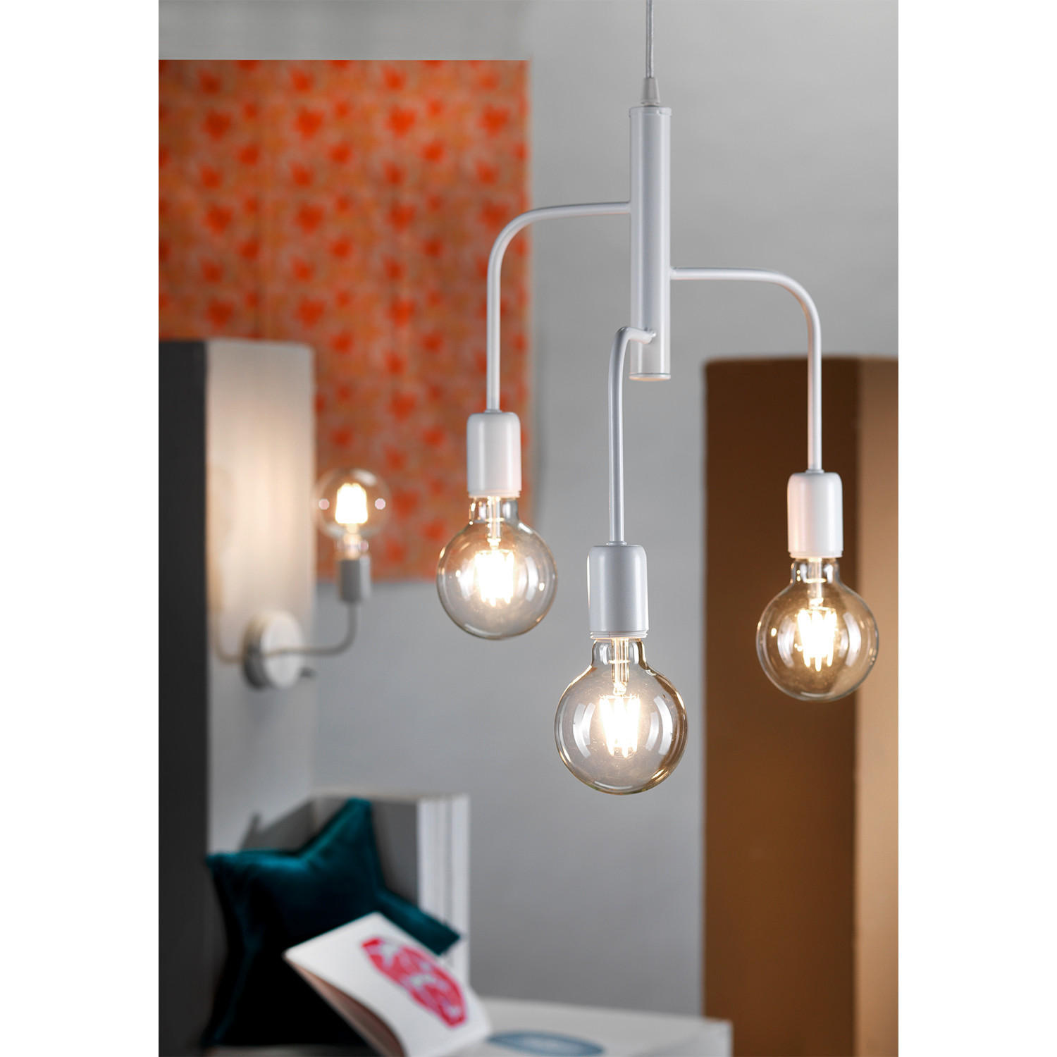 HÄNGELEUCHTE 40/140 cm  - Weiß, Design, Metall (40/140cm)