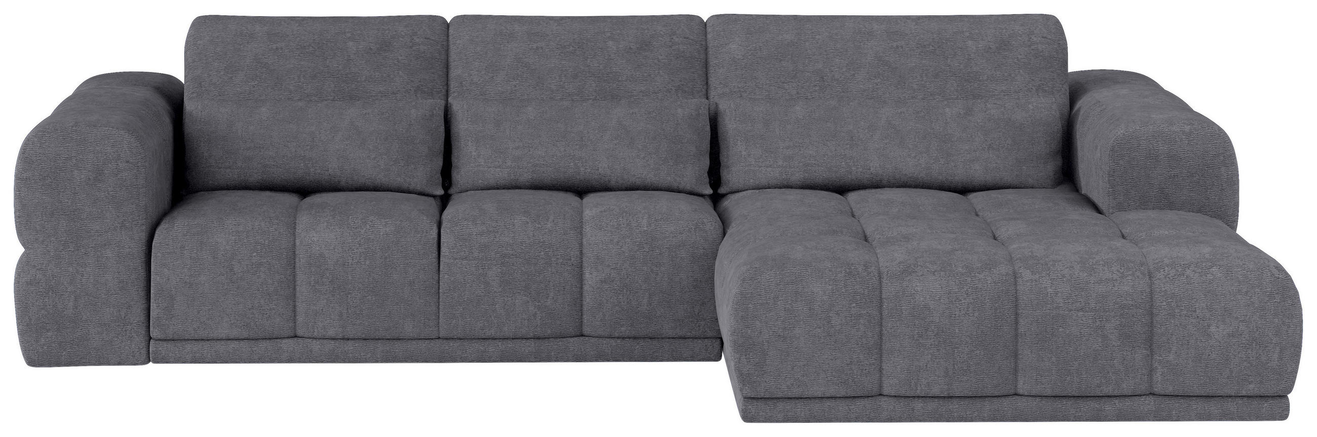 HÖRNSOFFA i chenille mörkgrå  - mörkgrå/svart, Klassisk, textil/plast (290/203cm) - MID.YOU