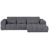 HÖRNSOFFA i chenille mörkgrå  - mörkgrå/svart, Klassisk, textil/plast (290/203cm) - MID.YOU