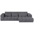 ECKSOFA Dunkelgrau Chenille  - Dunkelgrau/Schwarz, KONVENTIONELL, Kunststoff/Textil (290/203cm) - Carryhome