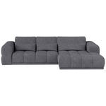 ECKSOFA in Chenille Dunkelgrau  - Dunkelgrau/Schwarz, KONVENTIONELL, Kunststoff/Textil (290/203cm) - Carryhome