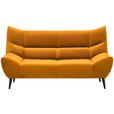 2-SITZER-SOFA in Mikrofaser Currygelb  - Currygelb/Schwarz, Design, Textil/Metall (190/106/99cm) - Xora
