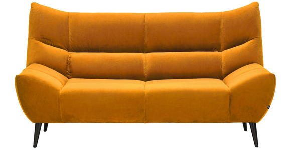 2-SITZER-SOFA in Mikrofaser Currygelb  - Currygelb/Schwarz, Design, Textil/Metall (190/106/99cm) - Xora