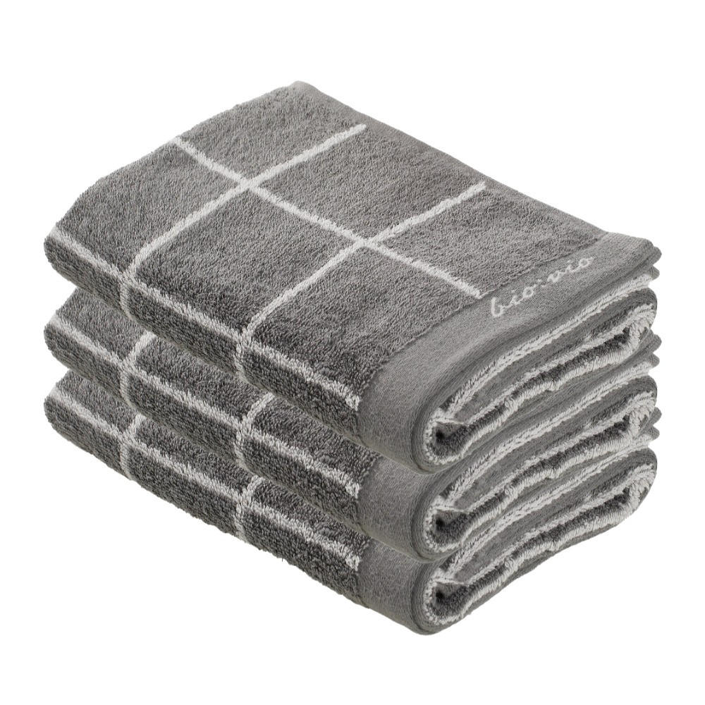 Bio:Vio Gästetuchset Champ Anthrazit, Silber 30x50 cm