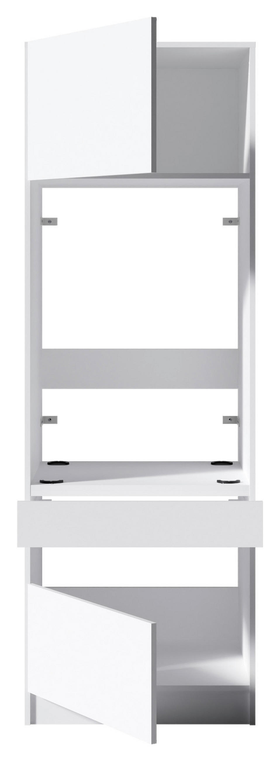 WASCHMASCHINENSCHRANK 68/200/68 cm  in Weiß  - Schwarz/Weiß, Design, Holzwerkstoff/Metall (68/200/68cm) - Milino
