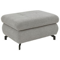HOCKER Chenille Hellgrau  - Hellgrau/Schwarz, Design, Textil/Metall (90/48/65cm) - Beldomo Style