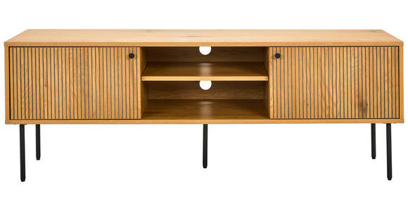 LOWBOARD Line  in 150/50/40 cm  - Eichefarben/Schwarz, Design, Holzwerkstoff/Metall (150/50/40cm) - Carryhome