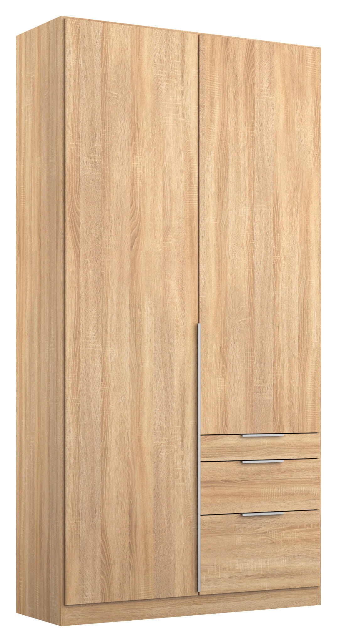 DREHTÜRENSCHRANK in Sonoma Eiche  - Alufarben/Sonoma Eiche, MODERN, Holzwerkstoff (91/229/54cm) - Rauch Möbel