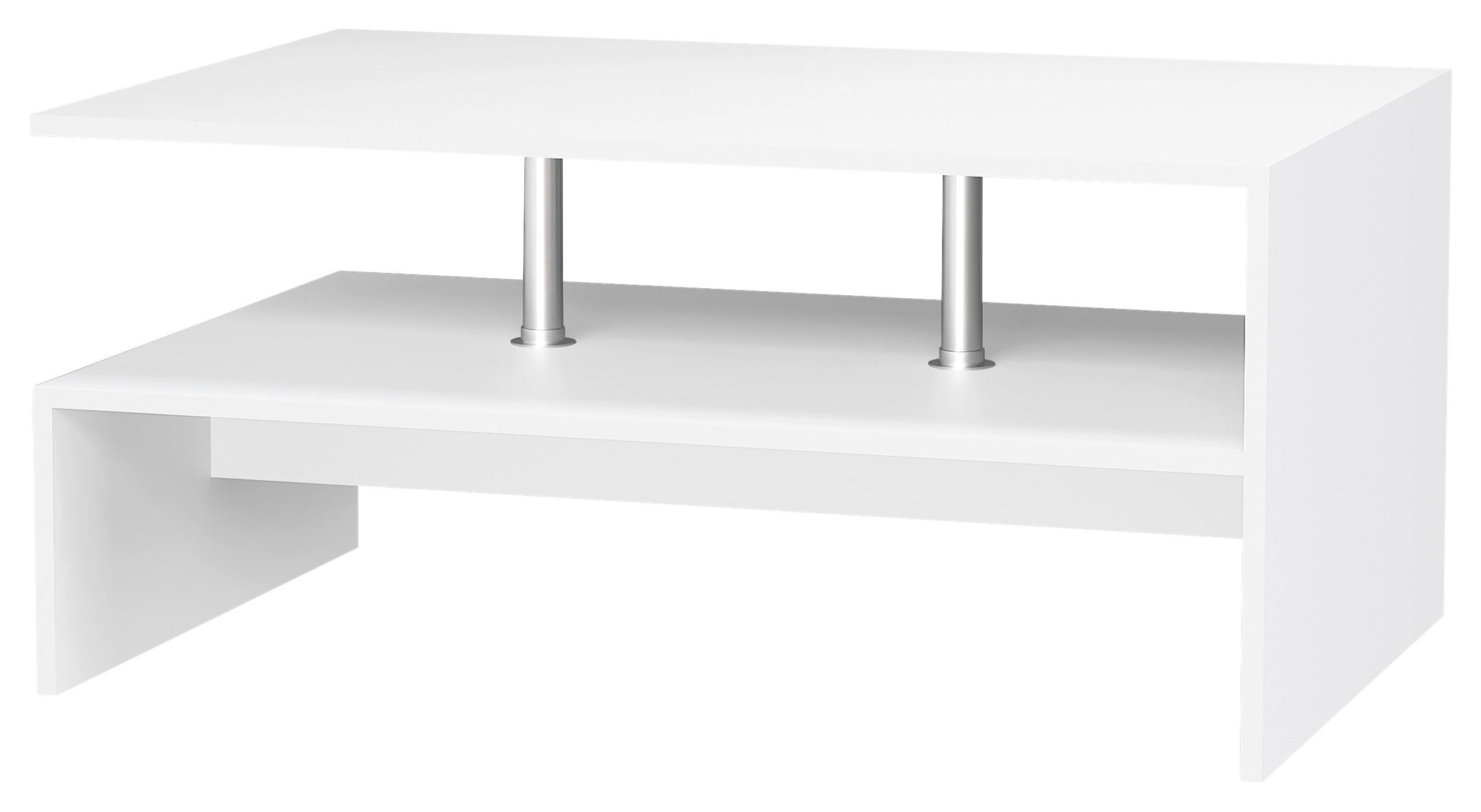 COUCHTISCH 90/60/42 cm rechteckig Weiß  - Weiß, Design, Holzwerkstoff (90/60/42cm) - MID.YOU
