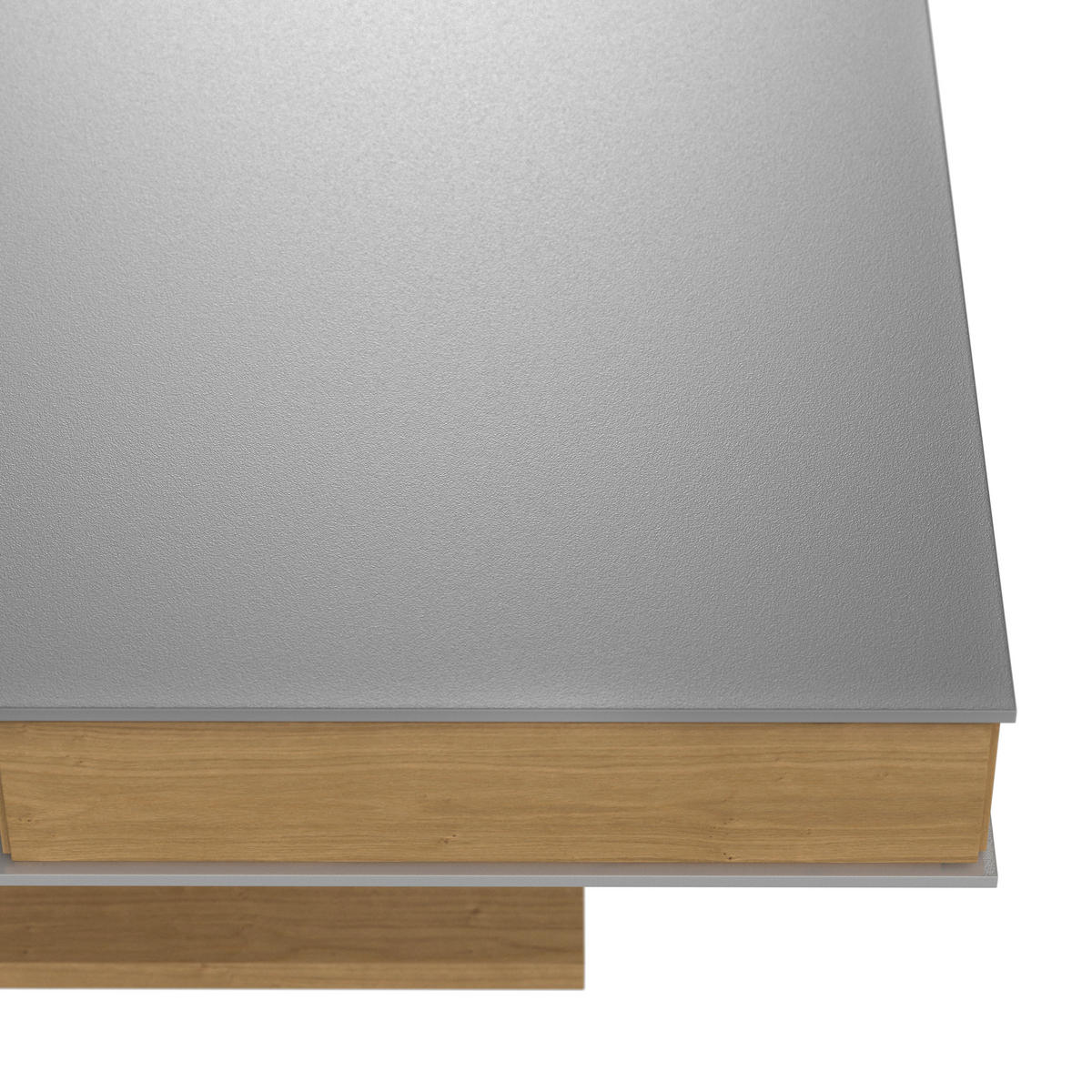 COUCHTISCH in Holz, Glas, Holzwerkstoff 90/90/43 cm  - Eichefarben/Grau, Design, Glas/Holz (90/90/43cm) - Voglauer