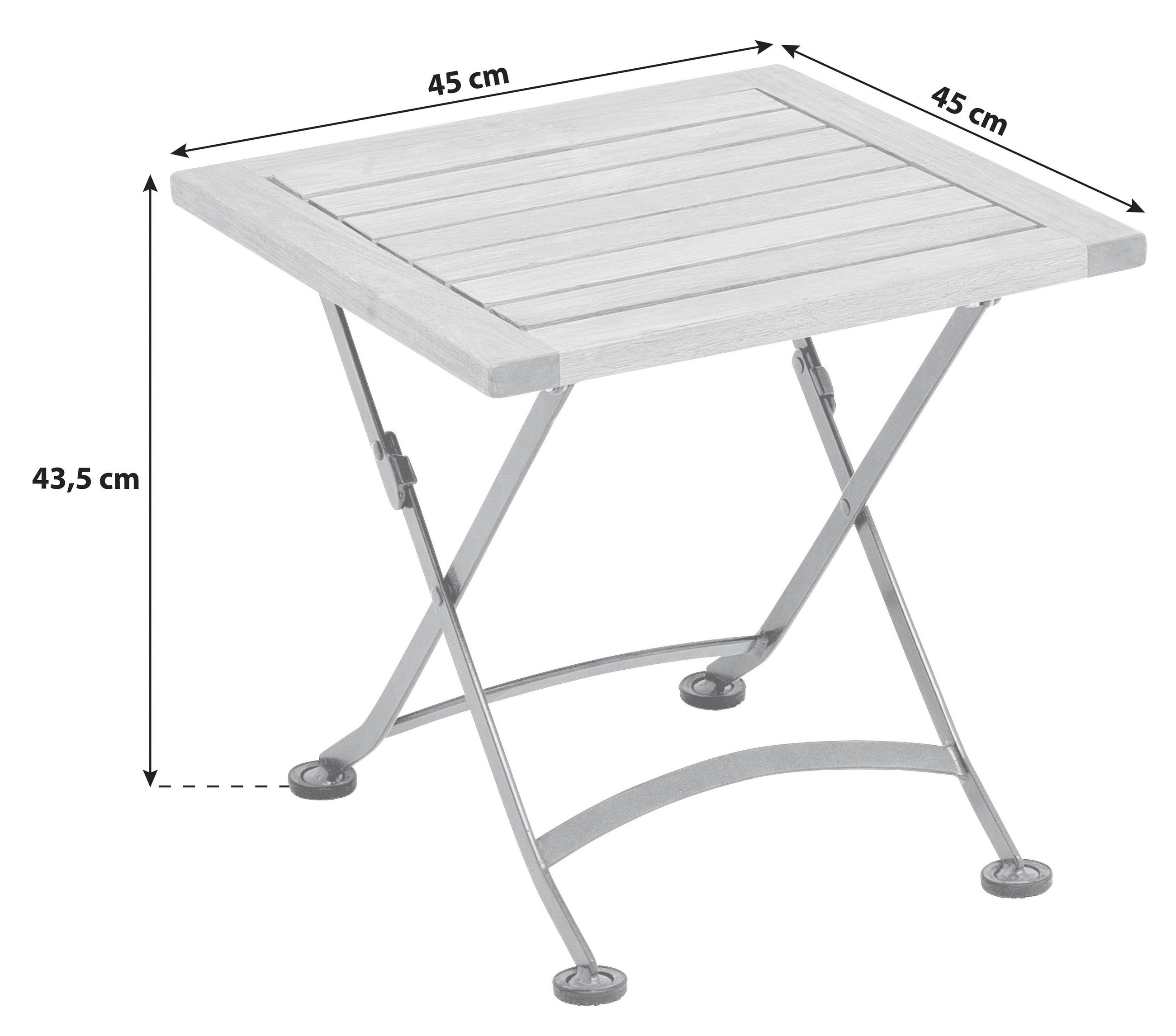 GARTENHOCKER  - Schwarz/Naturfarben, ROMANTIK / LANDHAUS, Holz/Metall (45/43,5/45cm) - Gardenson