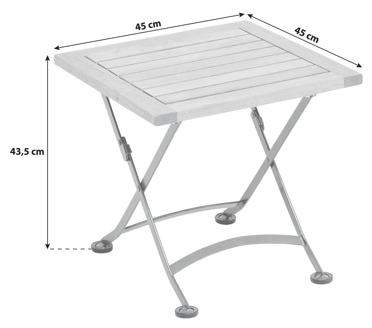 GARTENHOCKER  - Schwarz/Naturfarben, ROMANTIK / LANDHAUS, Holz/Metall (45/43,5/45cm) - Gardenson