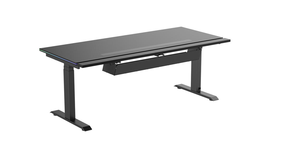 GAMINGTISCH Schwarz  - Schwarz, Design, Holzwerkstoff (180/81,5/64-128cm) - Voleo
