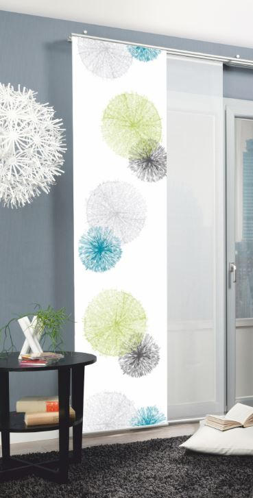 Flächenvorhang 3-Tlg. Rawlins B: 60 cm, Grün, Blickdicht