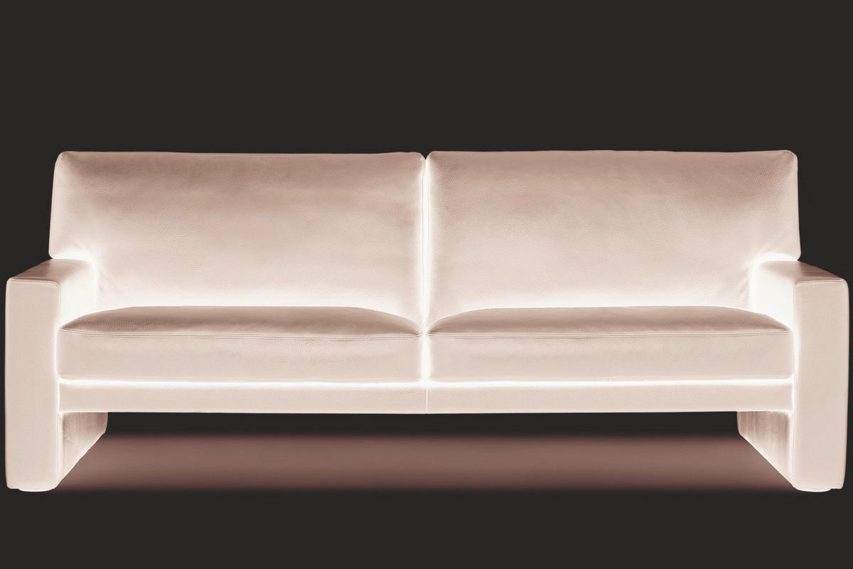 SOFA  in Echtleder Schwarz  - Schwarz, Design, Leder (172/84/87cm) - Erpo