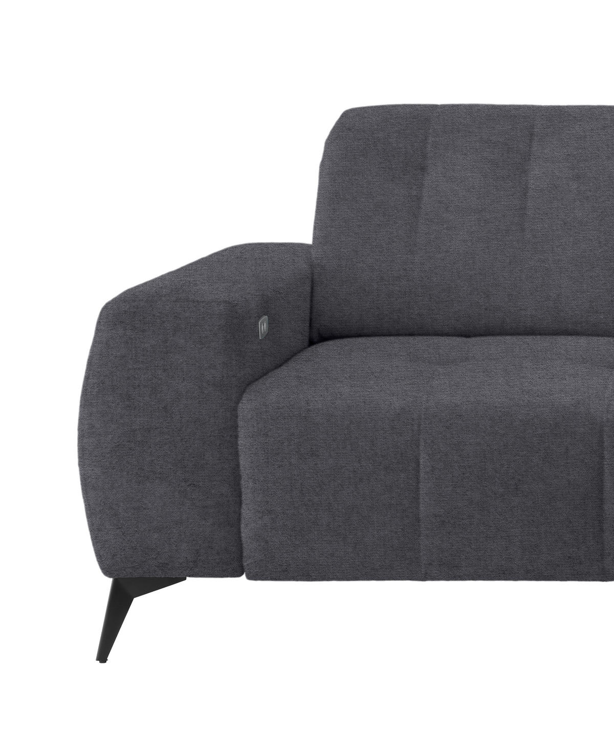 ECKSOFA in Mikrofaser Anthrazit  - Anthrazit/Schwarz, Modern, Textil/Metall (258/180cm) - Livetastic