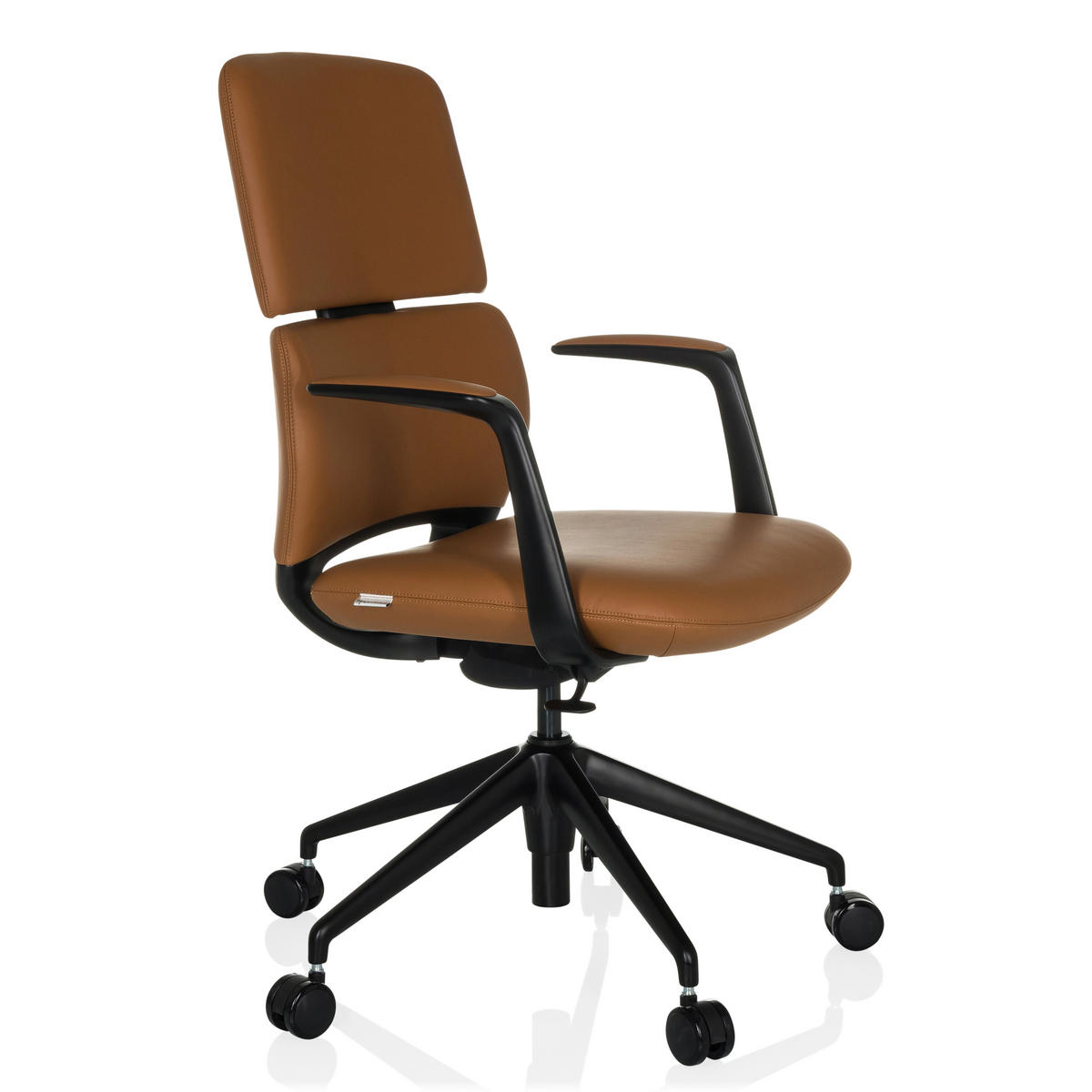 DREHSTUHL  - Schwarz, MODERN, Leder/Kunststoff (62/98-108/60cm) - MID.YOU