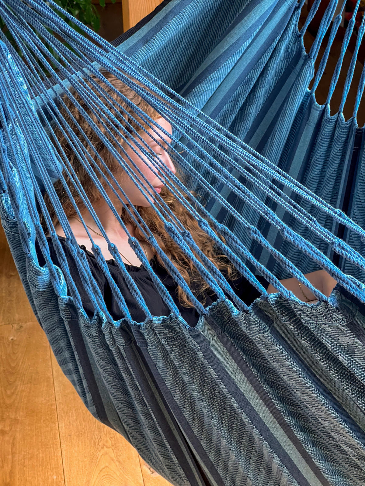 ZÁVĚSNÉ KŘESLO  - modrá/tmavě modrá, Konvenční, dřevo/textil (110/180/115cm) - La Siesta