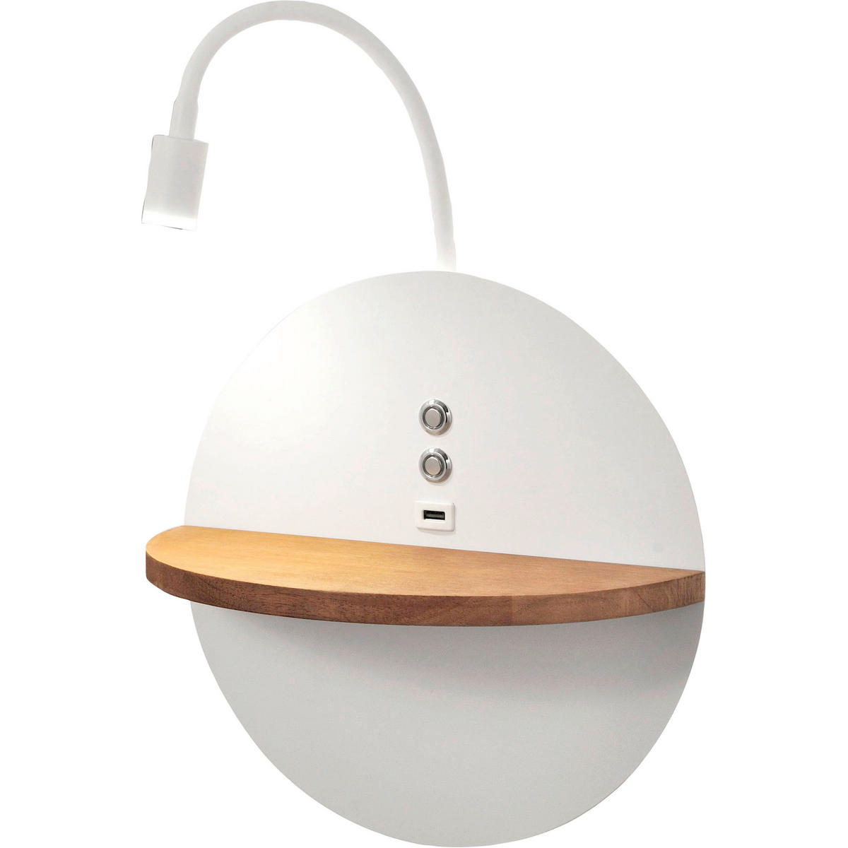 LED-WANDLEUCHTE 30/62 cm   - Weiß, Design, Holz/Metall (30/62cm) - Fabas Luce