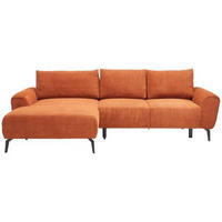 ECKSOFA inkl. Funktionen Kupferfarben Webstoff  - Schwarz/Kupferfarben, Design, Textil/Metall (170/272cm) - Welnova
