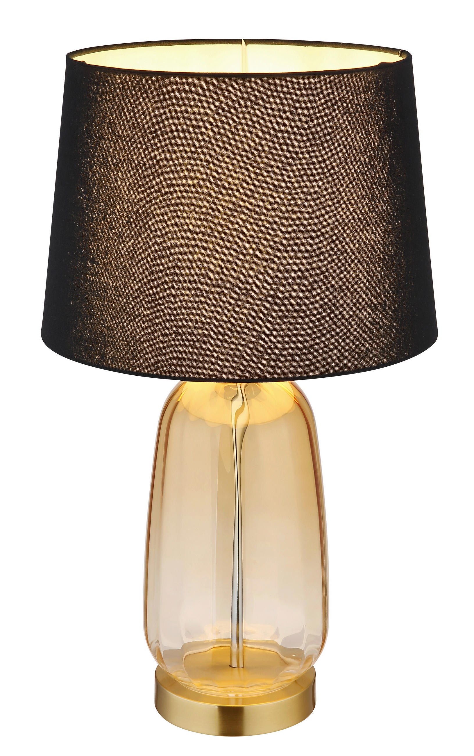 TISCHLEUCHTE - Klar/Messingfarben, Konventionell, Glas/Textil (30/52cm) - Globo