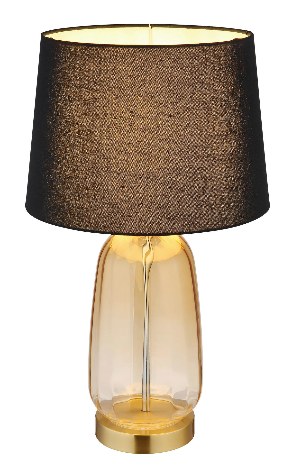 TISCHLEUCHTE - Klar/Messingfarben, Konventionell, Glas/Textil (30/52cm) - Globo