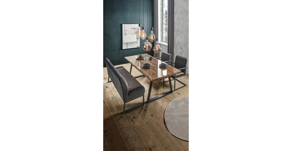 ESSTISCH in Holz, Metall, Glas 190/95/76 cm  - Schwarz/Naturfarben, Trend, Glas/Holz (190/95/76cm) - Ambia Home