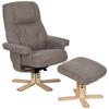 RELAXSESSELSET Webstoff    - Naturfarben/Grau, Design, Holz/Textil (80/109/79cm) - Livetastic