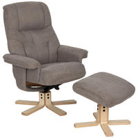 RELAXSESSELSET Webstoff    - Naturfarben/Grau, Design, Holz/Textil (80/109/79cm) - Livetastic