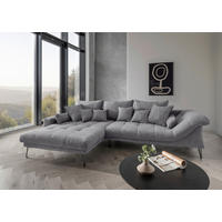 ECKSOFA in Mikrofaser Grau  - Schwarz/Grau, Konventionell, Textil/Metall (192/310cm) - Livetastic