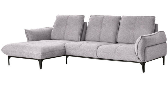 ECKSOFA in Webstoff Grau, Flieder  - Flieder/Schwarz, Natur, Textil (182/277cm) - Valnatura