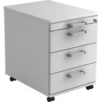 ROLLCONTAINER Weiß  - Chromfarben/Weiß, KONVENTIONELL, Holzwerkstoff/Kunststoff (42,8/59/58cm) - Venda