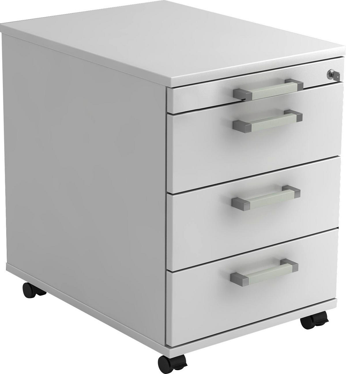 ROLLCONTAINER Weiß  - Chromfarben/Weiß, KONVENTIONELL, Holzwerkstoff/Kunststoff (42,8/59/58cm) - Venda