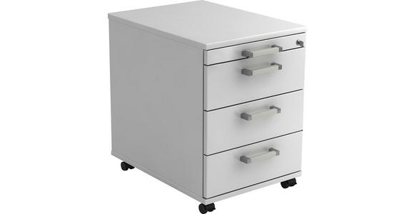 ROLLCONTAINER 42,8/59/58 cm - Chromfarben/Weiß, KONVENTIONELL, Holzwerkstoff/Kunststoff (42,8/59/58cm) - Venda