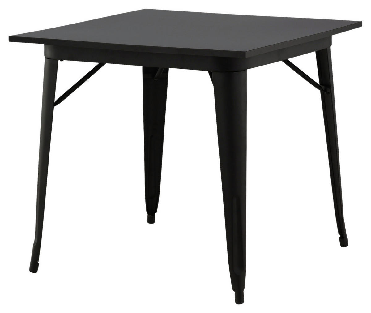 ESSTISCH in Metall, Holzwerkstoff 80/80/75 cm   - Schwarz, Design, Holz/Holzwerkstoff (80/80/75cm) - Livetastic