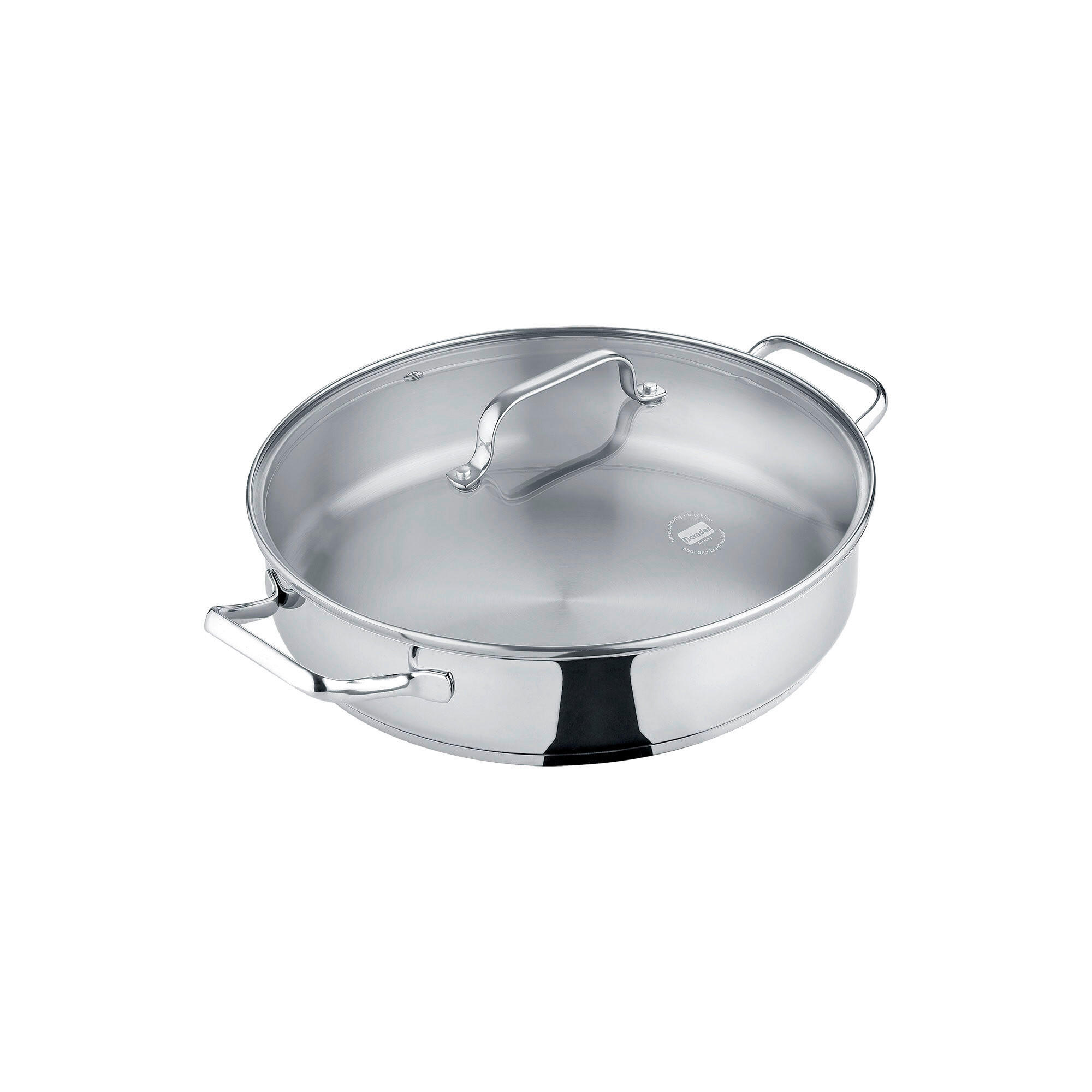 SERVIERPFANNE b.brilliant  - Grau Hochglanz, Basics, Metall (32,2/9,5/34cm) - Berndes