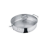 SERVIERPFANNE b.brilliant  - Grau Hochglanz, Basics, Metall (32,2/9,5/34cm) - Berndes