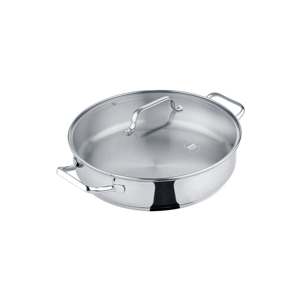 SERVIERPFANNE b.brilliant  - Grau Hochglanz, Basics, Metall (32,2/9,5/34cm) - Berndes
